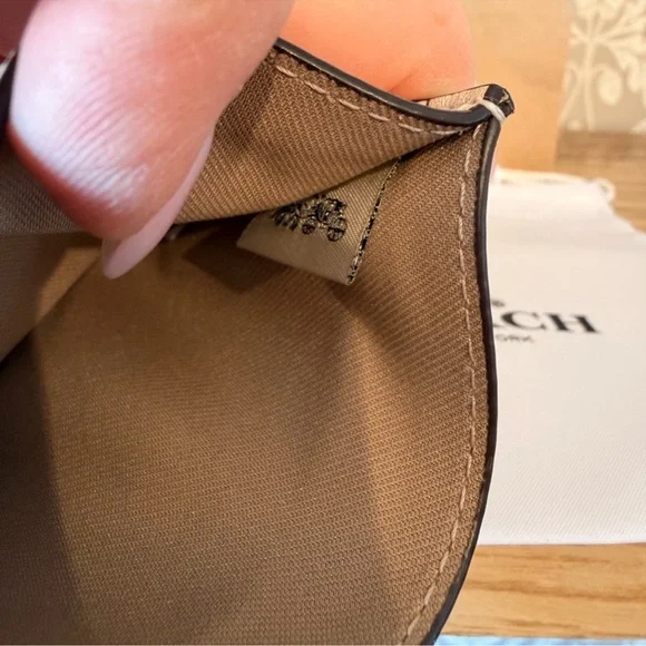 Coach Cream & Cherry Glitter Card Holder NWT - Box & Gift Bag Included NO Dusty - Picture 6 of 6